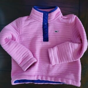 Vineyard Vines Pink and Blue Quilted Pullover